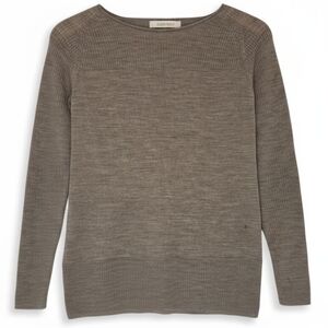 ELLEN TRACY Merino Wool Sweater Women's Medium Taupe‎ Minimalist Softcore Ribbed